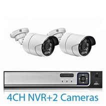 울트라 HD POE NVR 시스템 키트 야외 CCTV 녹화 감시 8MP IP 카메라 홈 비디오 4K, 01 4CH NVR and 2Cameras_02 없음