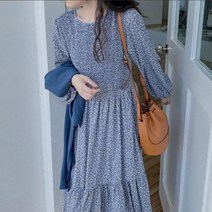 여성 긴팔 쉬폰 원피스 해외여행 여름옷 리조트룩 여름휴가 시밀러룩 원피스 2XL