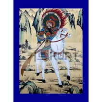 백마장군 큐빅 그림 탱화 만들기 선물 비즈 대형 장식 diy 보석십자수 재료 세트, 80x105cm 전체 원형 큐빅