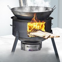 화덕만들기 캠핑화로대 불멍 가마솥화덕 주물 드럼통화로, 48cm+2.7두께+스토브