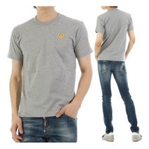 [꼼데가르송] AZ T216 GREY 골드하트 와펜 반팔 티셔츠