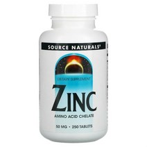 SOURCE NATURALS 아연 50MG 250정