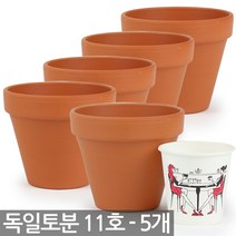 SPANG 독일토분 15호 3개세트 - 독일화분 화분 세트 독일 토분 토기분 다육이 선인장 다육화분 미니화분 황토색화분 흙화분, 03_한성_독일토분 11호(5개)