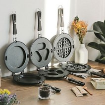 미스터트롯쿡 금상첨화팬 분리 세척 가능한 원형 멀티 와플팬 3종 와플/계란빵/핫케잌, 옵션, 멀티팬