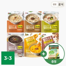 샘표 밸런스죽 420g 6봉3+3 골라담기+새미네부엌 열무김치양념 증정 / 늙은호박죽 팥죽 소고기죽 삼계죽 흑임자죽 야채죽 호박죽, 6.동지 찹쌀통팥죽 420g 3개_2.통녹두전복삼계죽