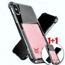 1+1 에어클린 모서리 가드 투명 카드범퍼 폰케이스 슬롯프레임 아이폰호환케이스 액정보호필름 에어쿠션젤리 초슬림투명젤리하드, 갤럭시점프(A326)