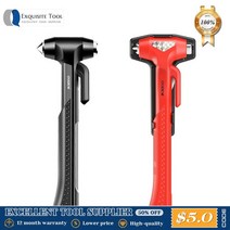 차량망치 탈출도구 비상탈출 차량용안전용품 비상탄소강 자동차 안전 구명 망치 비상 탈출 구조 도구 벨, 01 Red