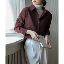오버클래쓰 여성 긴팔 셔츠 루즈핏 데일리 베이직 캐주얼 남방
