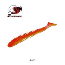 러그웜 만세기웜 ESFISHING 스윙 임팩트 링 샤드 지깅 인공 소프트 미끼 워블러 파이크 배스 페스카 낚시 100mm 114610, 100mm 6개, SH06