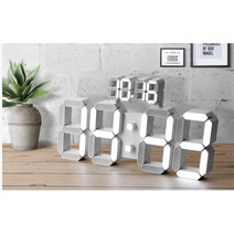 LED 날짜 벽걸이시계 무소음 개업선물 하우스데코 코너시계, 화이트