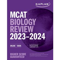 (영문도서) MCAT Biology Review 2023-2024: Online + Book Paperback, Kaplan Publishing, English, 9781506282954