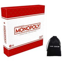 모노폴리 시그니처 컬렉션 보드 게임 번들 Mr Dice 드로스트링 백 포함 581800