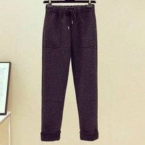 엘레스 여성바지 기본핏 여성긴바지 바지 기모 융털 고무밴딩 긴바지