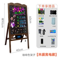 네온보드 LED 전자 광고판 미니 블랙보드 가게 사용 상용 받침대 식 입구 글리터링 인테리어사인보드 1807906250, 우드 커피 색 40 *60 충전