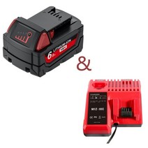 밀워키 배터리 밧데리 전동 공구용 교체용 18V 6.0ah 48111860 M18 무선 공구 XC 리튬 이온, CHINA, 1battery charger