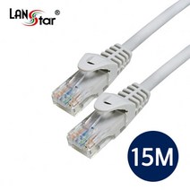 LANstar CAT.5E UTP 랜케이블 15m/LS-5UTPD-15MG/그레이/인터넷 케이블/50u 금도금 커넥터/RJ45 8P8C/다이렉트/트위스트 페어 구조/단선/24AWG