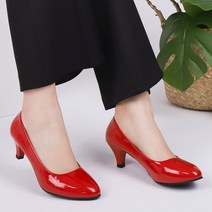 타니즈 여성신발 심플 에나멜 미들구두 미키