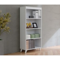 상단레일형 심플 4단 폭깊은 책장(60cm) 사무실 시스템 안방 북카페 책방, 화이트