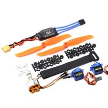 A2212 2200KV 브러시리스 모터 30A ESC XT60 플러그 SG90 9G 마이크로 서보 6035 프로펠러 RC 고정 날개 비행기 헬리콥터용, [01] 적갈색