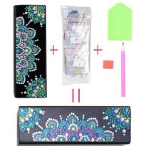 드로잉 일러스트 케이스 보관 Diy 크리스탈 라인석 상감 휴대용 가죽 안경 케이스 다이아몬드 페인팅 선글, 19 Q20