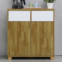 퐁당 홈카페 분리수거수납장 인테리어휴지통 재활용 푸쉬형 더스트박스, 퐁당 800 휴지통 수납장, 멀바우