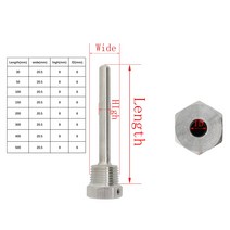 1/2 인치 용접없는 써모웰 스테인레스 스틸 304 온도 센서 프로브 30-500mm 열전대 홈브류, 05 200mm
