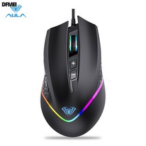 DFMEI 유선 USB e스포츠 게임 마우스 매크로 프로그램 노트북 PC 발광 PC방 마우스, F805 유선 USB 라이트 게이밍 마우스(블랙7D)