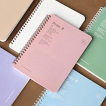 아트박스/천유 플랜비 트윈링 노트, 스톤그레이 4분할 무선노트