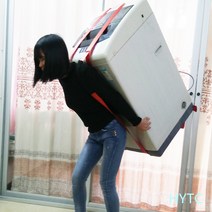 셀프 이사 1인용 등지게 등짐벨트 혼자서 물건 옮기기 무거운 짐 운반 벨트 등 짐 끈 밴드, 블랙듀얼어깨