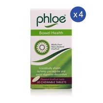 플로에 보웰 헬스 키위 추출물 프리바이오틱스 엔자임 츄어블 타블렛 30정 PHLOE BOWEL HEALTH CHEWABLE Prebiotics Kiwi Extract, 4개