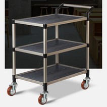 2단 3단 우드 호텔 식당용 음식 카트 웨곤 밀차 써빙, 1개, 오크우드 3단 중 무소음바퀴