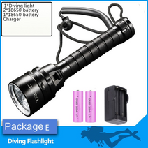 수중스쿠터 맥가이버 칼 작살 부이 수중 탐침봉 해루질 Ipx8 방수 전문 다이버 빛, 빨간색