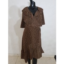 [중고] 019 잇미샤 도트 벨티드 원피스 66 (NB10571)
