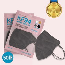 폴리테크 에코 마스크 KF94 대형 50매 숨편한 비말차단 보건용, 대형 그레이