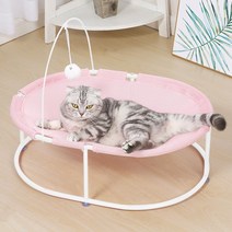 세이펫 고양이 매쉬 해먹 침대 베이지, 핑크