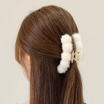 보송이 버블 올림머리 집게핀 핸드메이드 명품 고급 밍크 왕 반머리 여자 반묶음 헤어핀