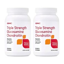 GNC 트리플 스트렝스 글루코사민 750mg 콘드로이틴 600mg 캐플렛 무설탕 글루텐 프리, 120개입, 2개