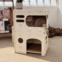 보드미펫 고양이 원목 숨숨집, AB