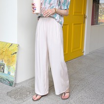 데일리앤 럽스 여성 여름 밴딩 와이드 팬츠