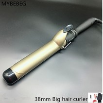 고데기 전문 헤어 컬러 세라믹 코팅 컬링 언 38 빅 컬러 6 사이즈 육군 녹색 헤어, 38mm, 영국
