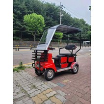 알엠티 사륜 전동스쿠터 당일배송 전진후진 지붕포함 부모효도선물, 주행거리40~60KM배터리탈착가능, 레드