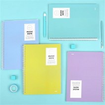 리플린_음악노트 심플 유선 음악 이쁜 귀여운 학생, 색상:블루