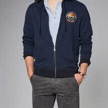 아베크롬비 남자 LOGO FULL-ZIP 후드집업 (NAVY모음)