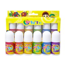 돌리돌리 볼 물감 60ml 6색 세트 / 키즈맘아트 돌리며 그리는 볼페인트 유아 물감 어린이 미술 놀이 도트물감 도트페인트 집콕 엄마표미술 홈스쿨 선물