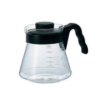Hario V60 유리 커피 서버 포어 오버 카라페 전자레인지 사용 가능 1000mL 블랙, 700 ml