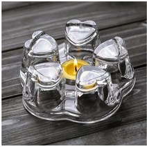 유라약탕기 차탕기 유리주전자 홍차티팟 도자기티팟 호박 모양 꽃 찻 glass with, 11.5cm 1베이스