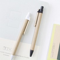 재생 크라프트 종이 클립 볼펜 검정색 0.8, 날씨맑음검정