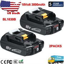 For 마끼다 BL1815 BL1820 BL1830 3.0Ah 18V LXT 리튬-Ion 2팩 무선 충전 배터리
