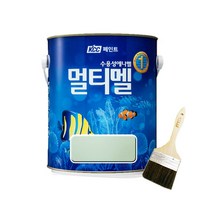 숲으로 멀티멜 수성페인트 0.9L 유광 간단세트 친환경 벽지 방문 가구 추천색, 애플민트