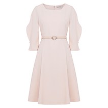 [케네스레이디] 웨이브슬리브 플레어 원피스 ECOPND7500, LIGHT PINK_S